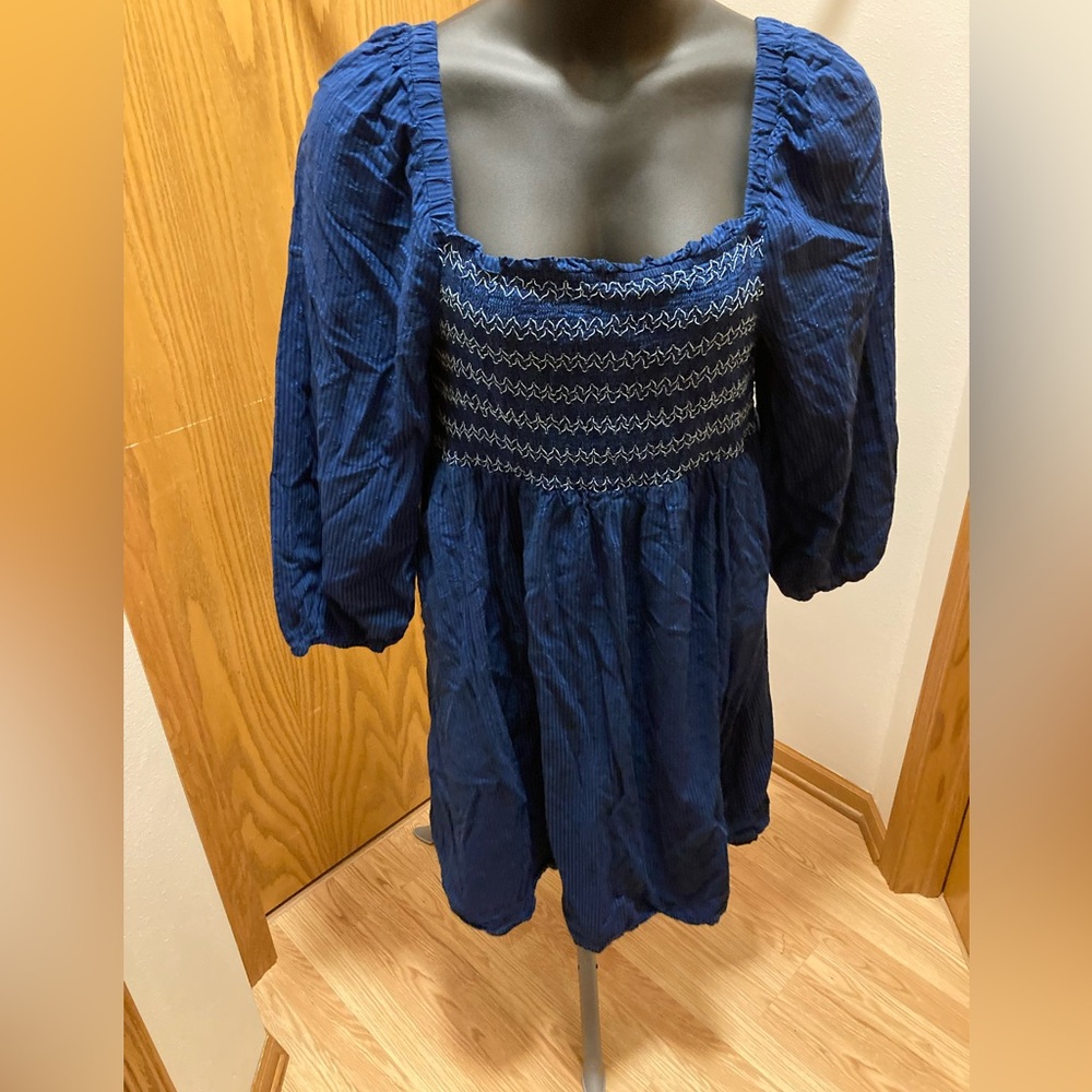 Draper James smocked blue dress